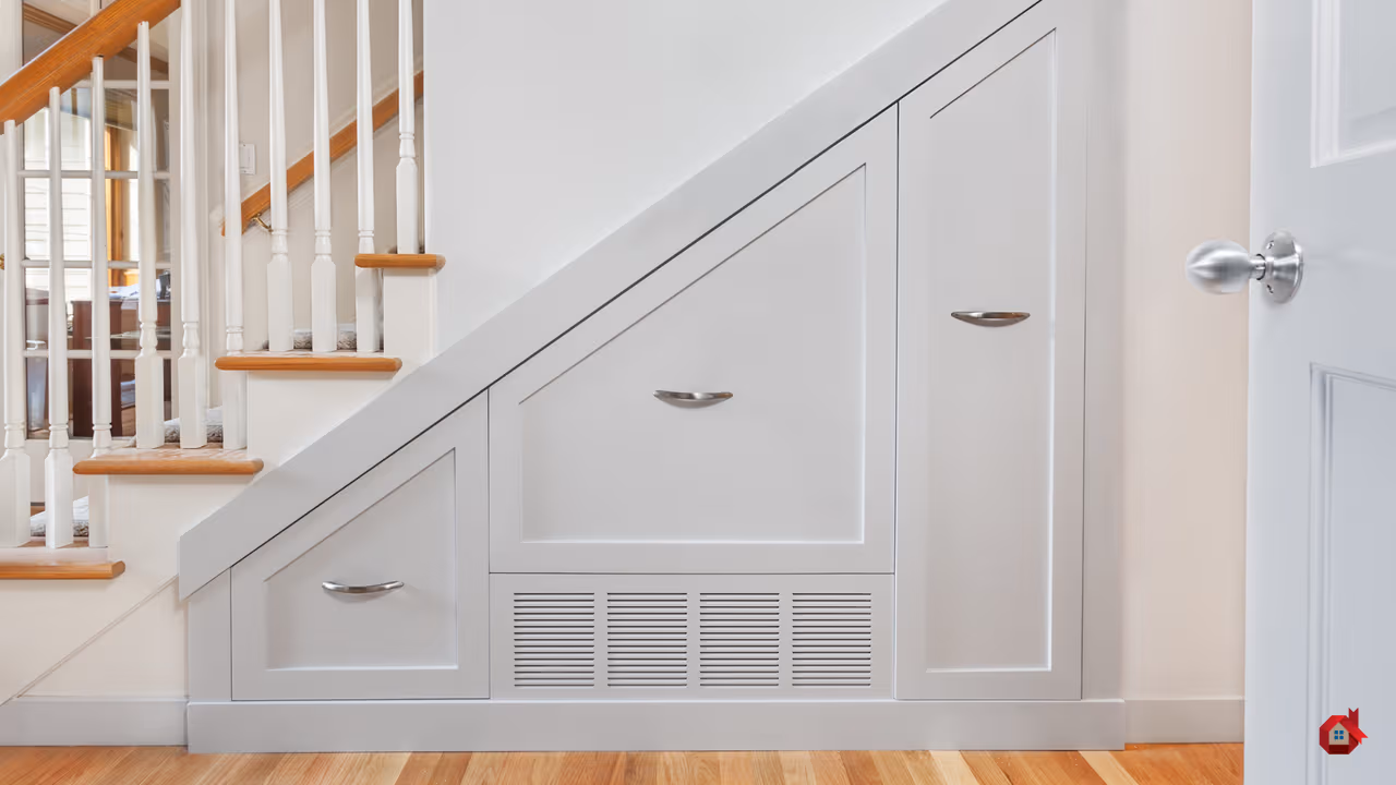 Basement Staircase Enclosed Storage Ideas Using Every Step Efficiently